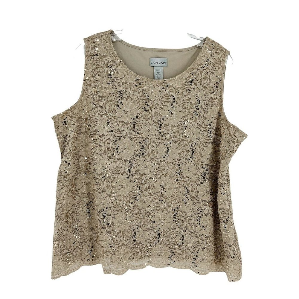 New Catherines 2 Piece Tank Blouse Cardigan Cover Up Women's Plus 20WP B… - Picture 3 of 10
